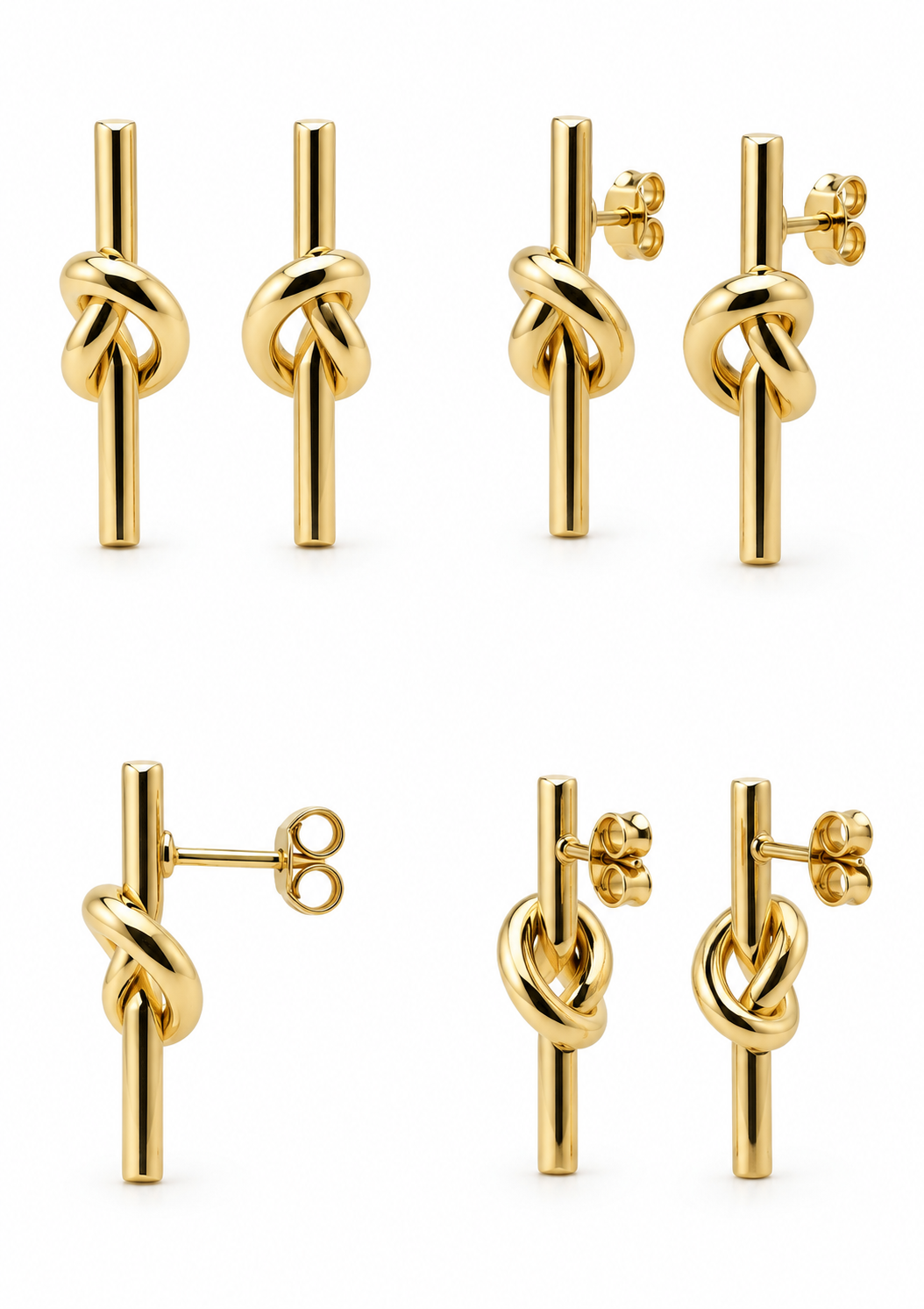 Boucles d’oreilles Nœud & Barre