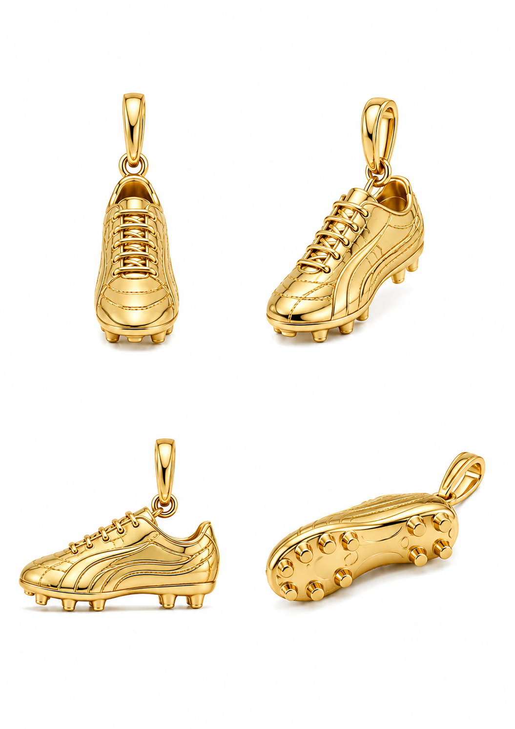 Pendentif Chaussure de Football en Or Jaune 18K