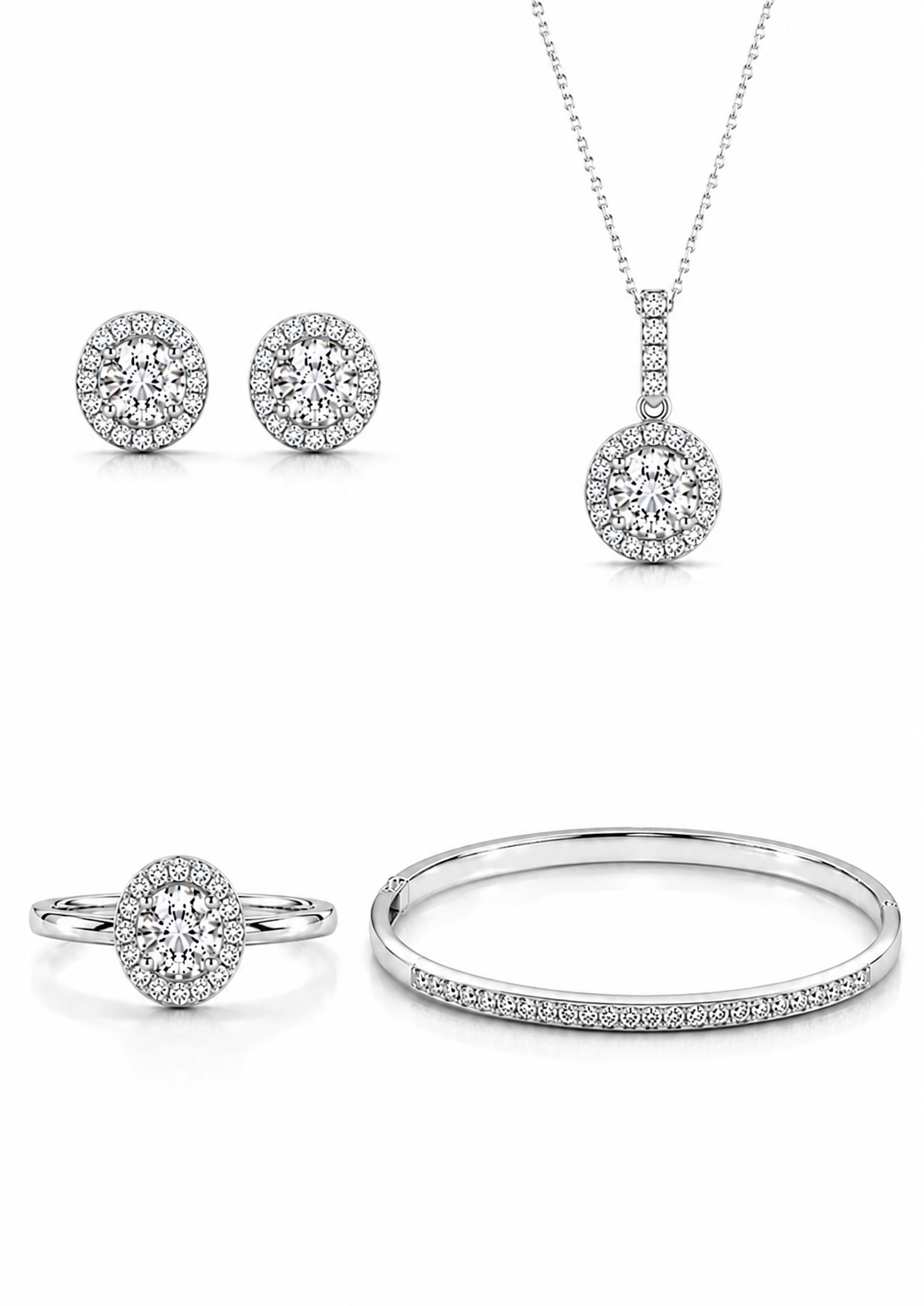 Diamanten Halo set – 18K Goud – Natuurlijke Diamanten