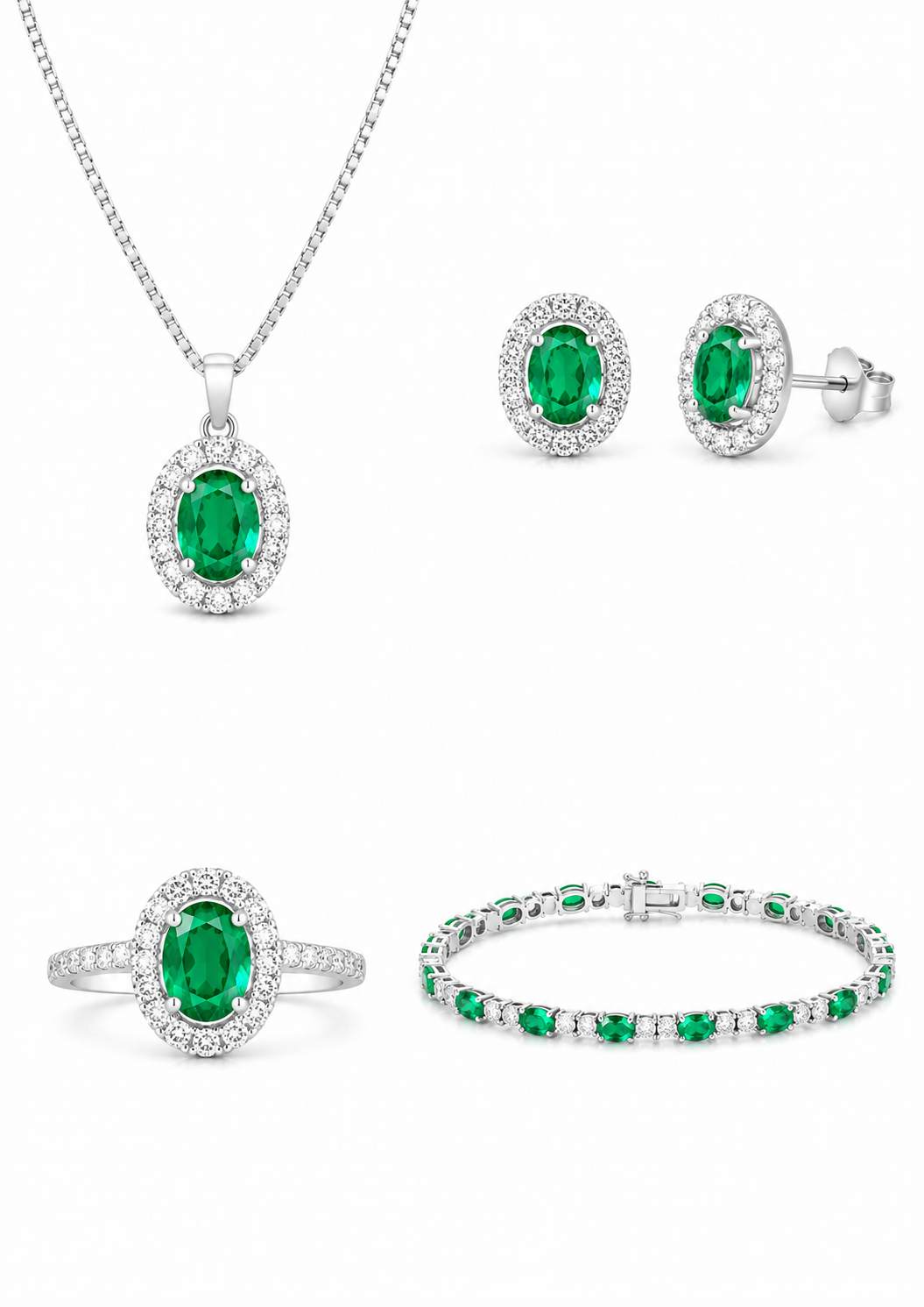 Emerald and Diamond Set – 18K Yellow Gold