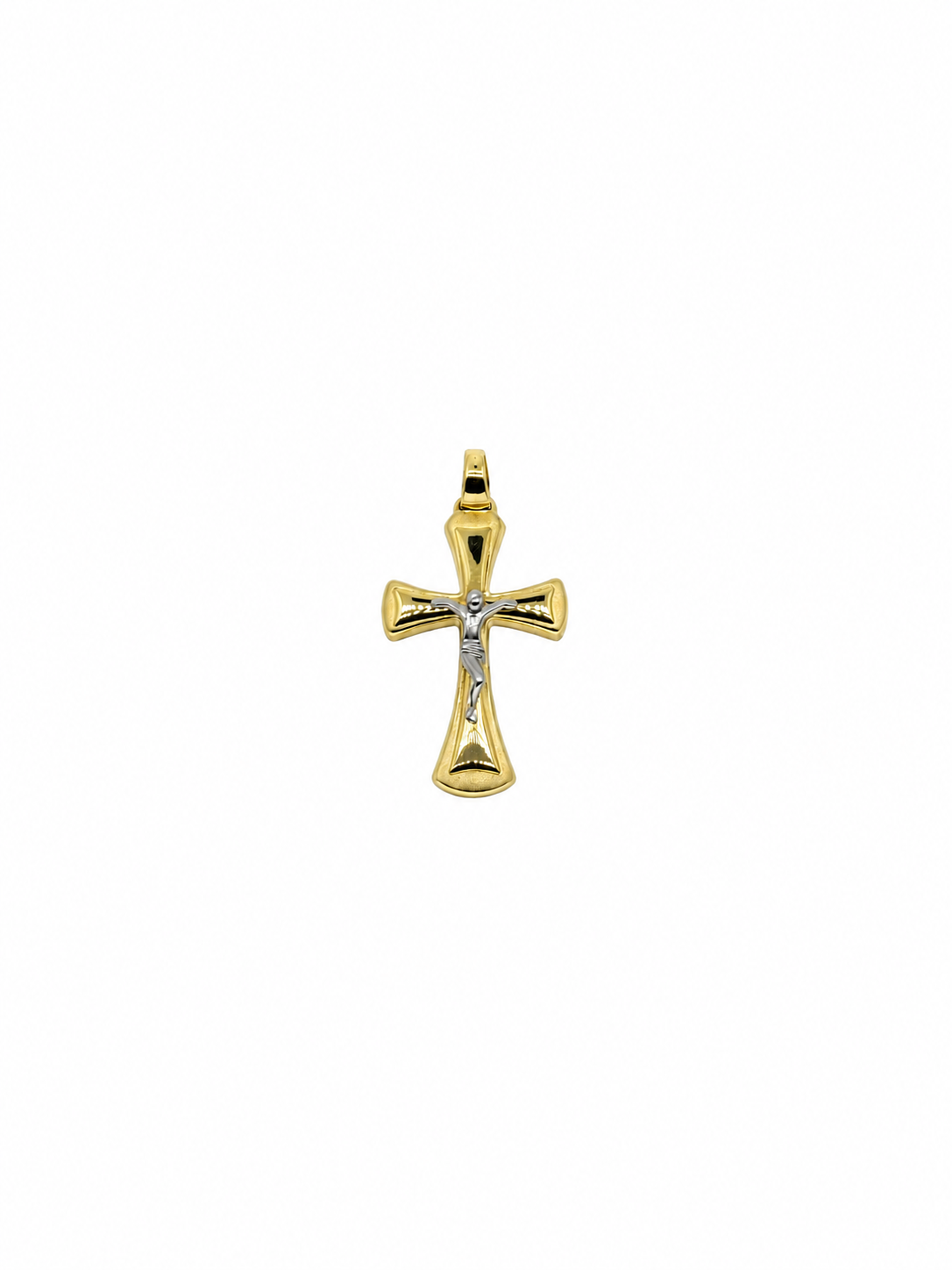 Pendentif croix en or jaune et blanc 18k/750
