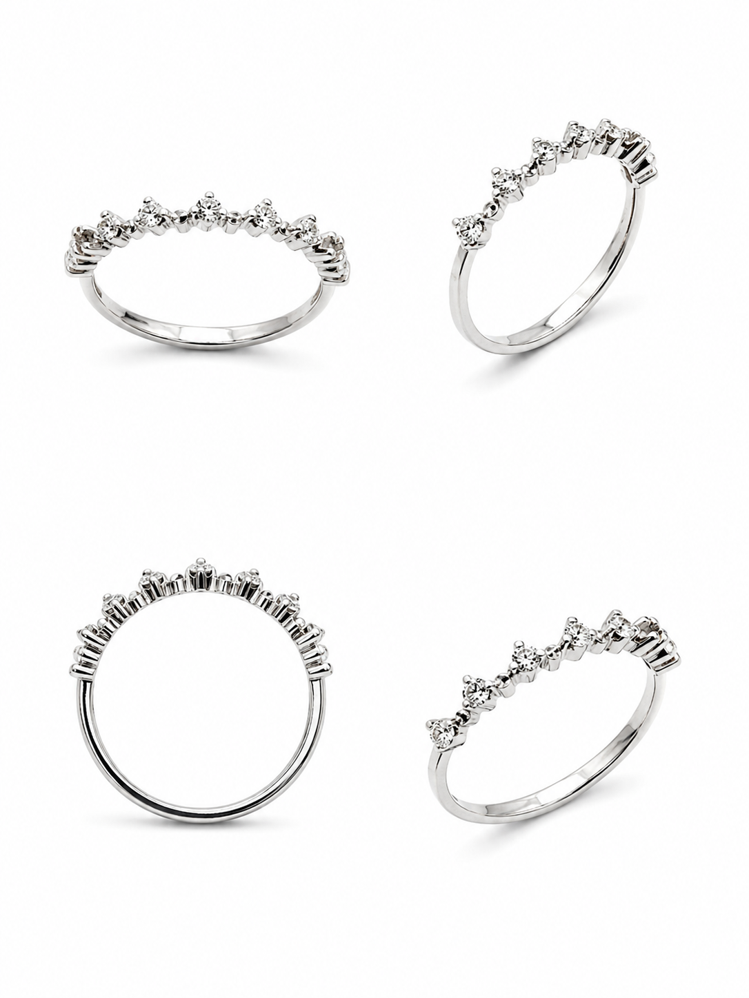 White gold ring set with natural diamonds, 0.35 ct