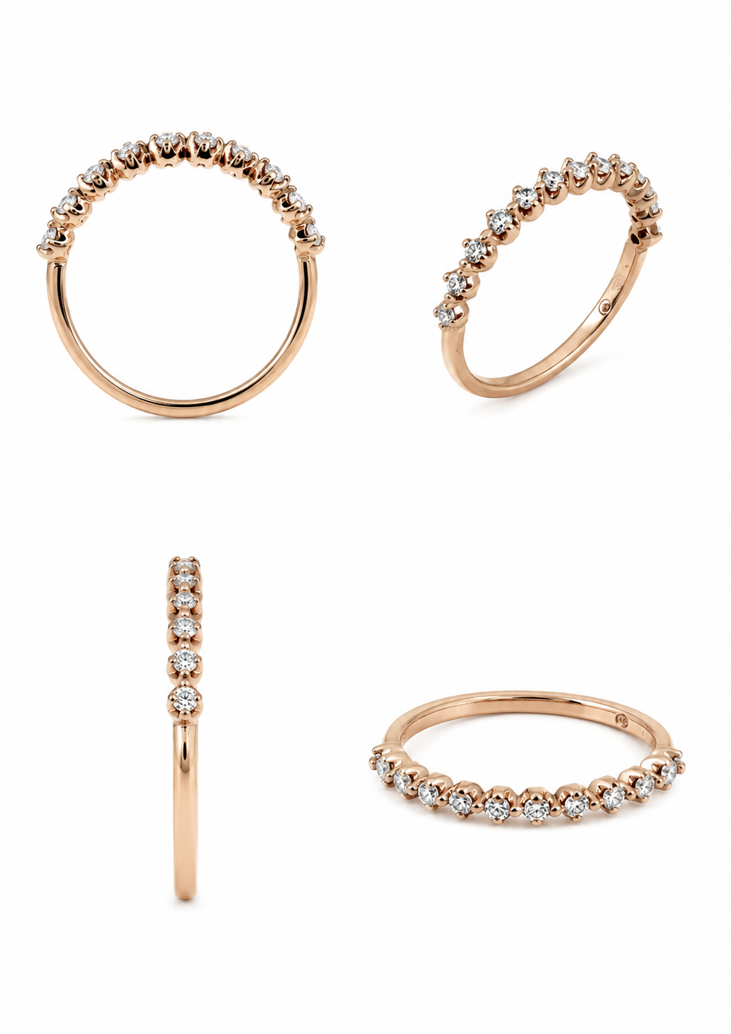 Bague en or rose et diamants