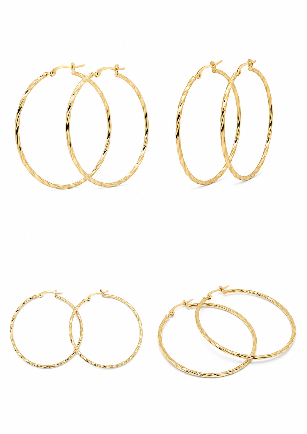 Boucles d'oreilles créoles en or jaune, grand modèle, 18 carats/750, 2,60 g