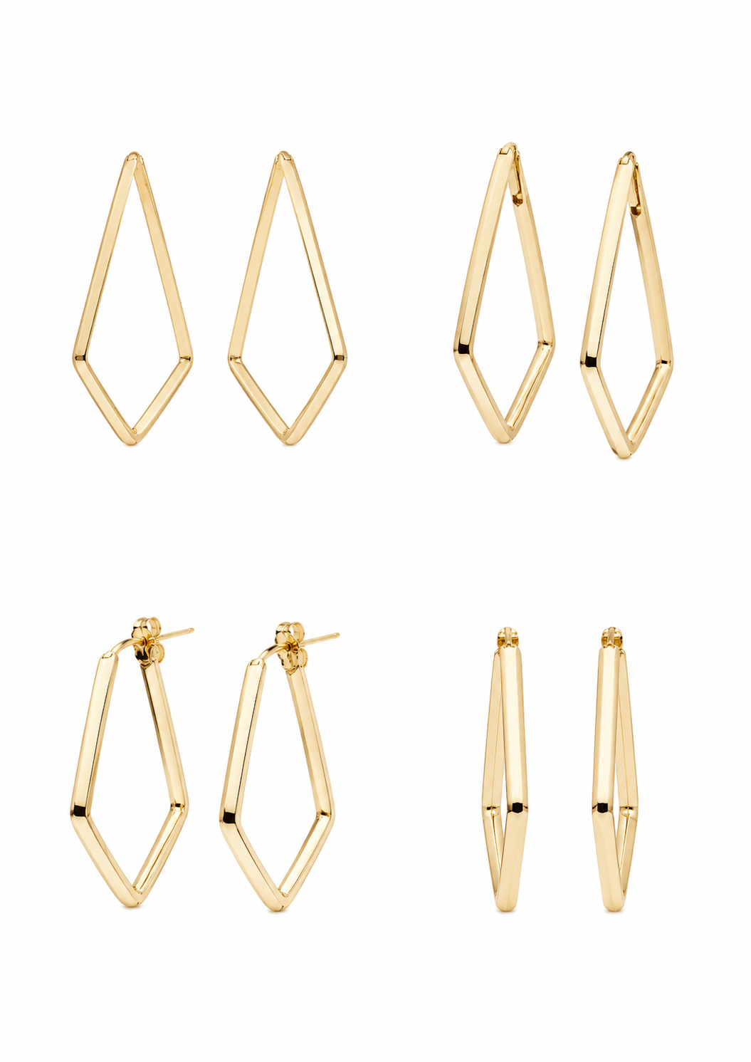 18k/750 yellow gold earrings, 2.13g