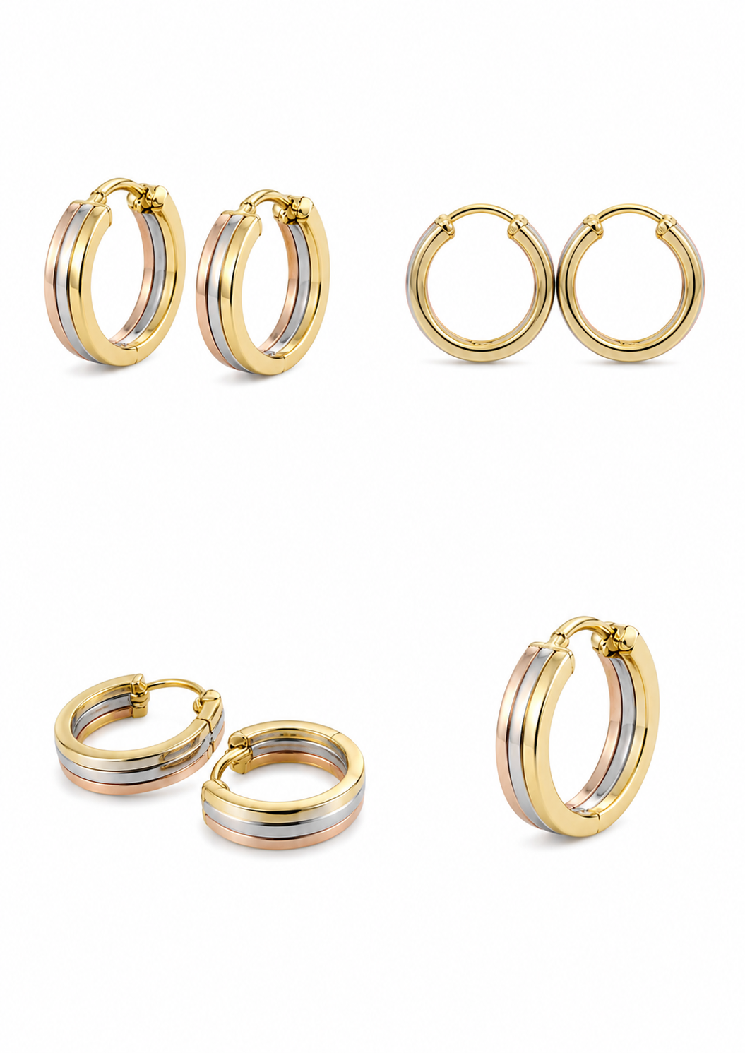 Boucles d'oreilles tricolores - modèle moyen