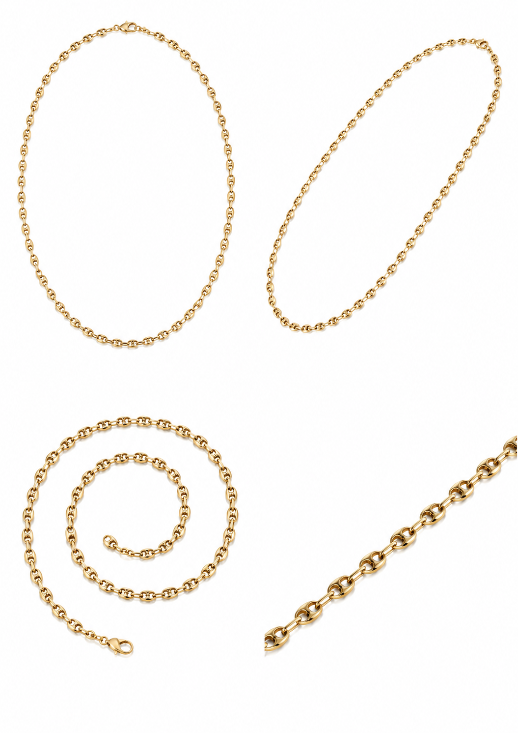 Collier en or chaîne graine de café , 18 carats/750, 12,29g