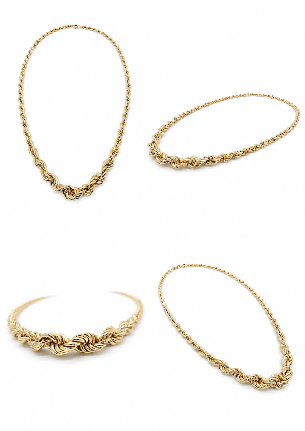 Gradient twisted yellow gold necklace
