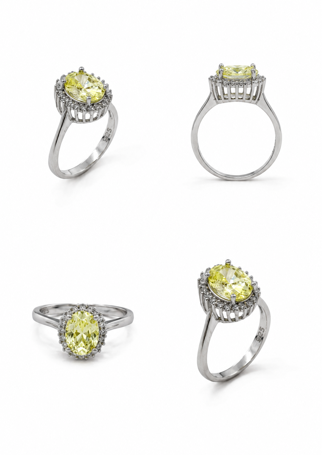 Ring van 925 sterlingzilver, bezet met zirkonia, gerhodineerd zilver, 3,12 g