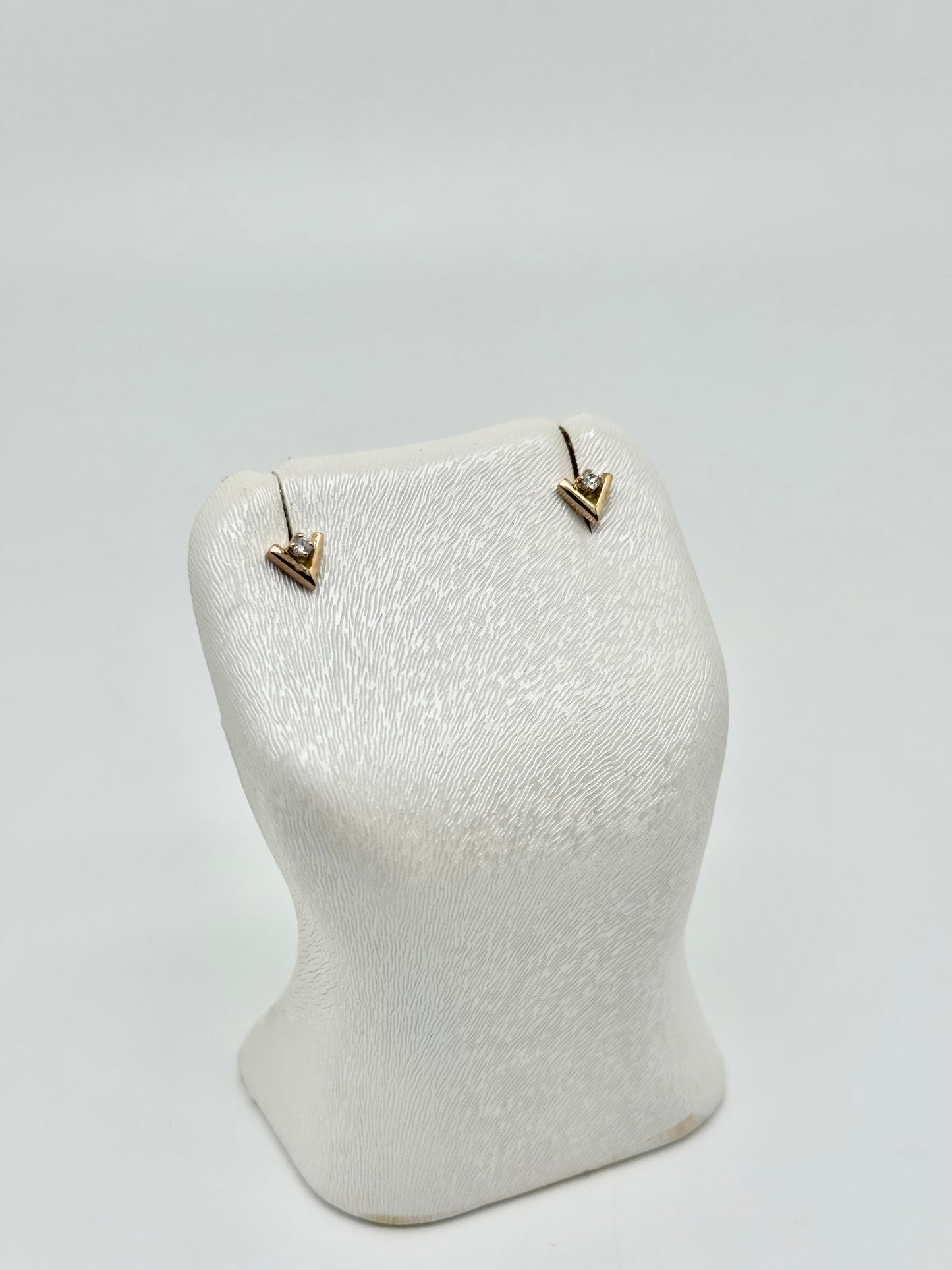 Kinderoorbellen bezet met zirkonen, 18k/750 goud, 1,22g