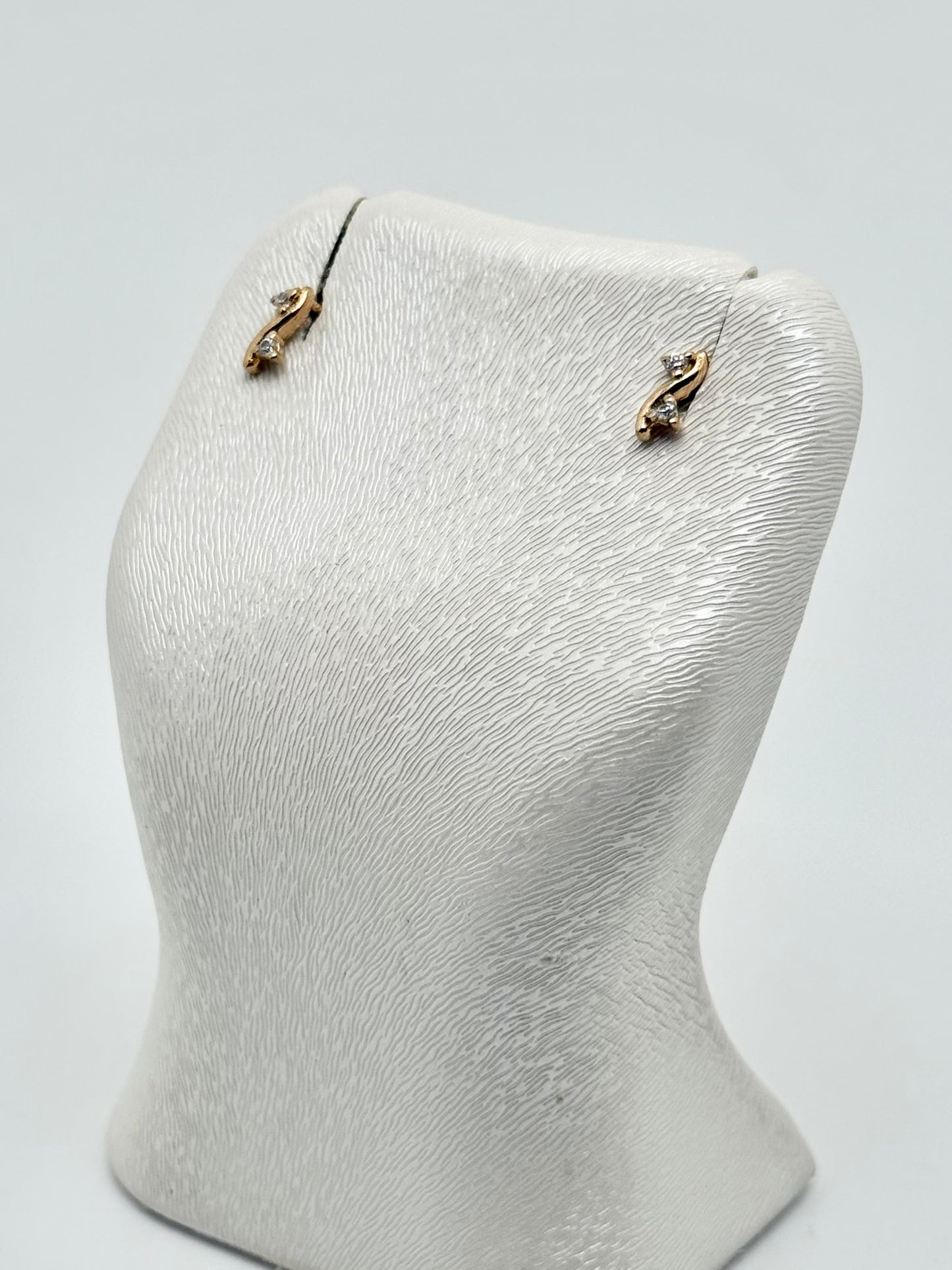 Kinderoorbellen bezet met zirkonen, 18k/750 goud, 0,97g