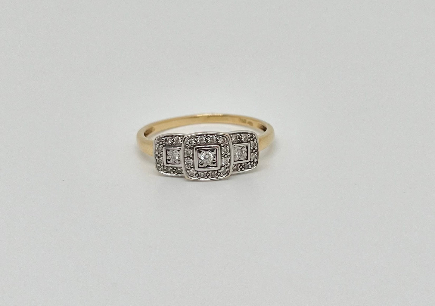 Geel/witgouden ring, natuurlijke diamant