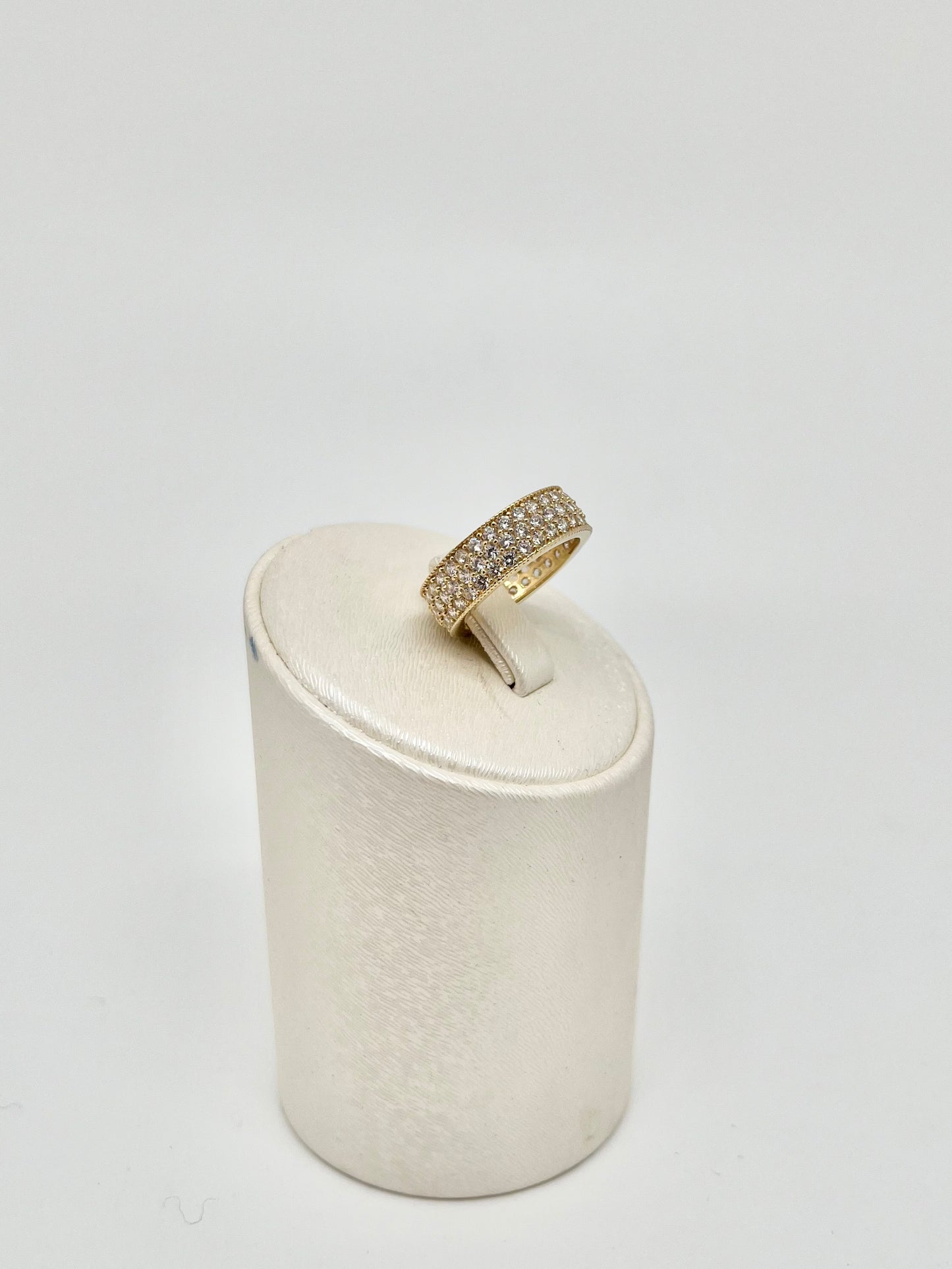 Bague rivière or jaune zirconia