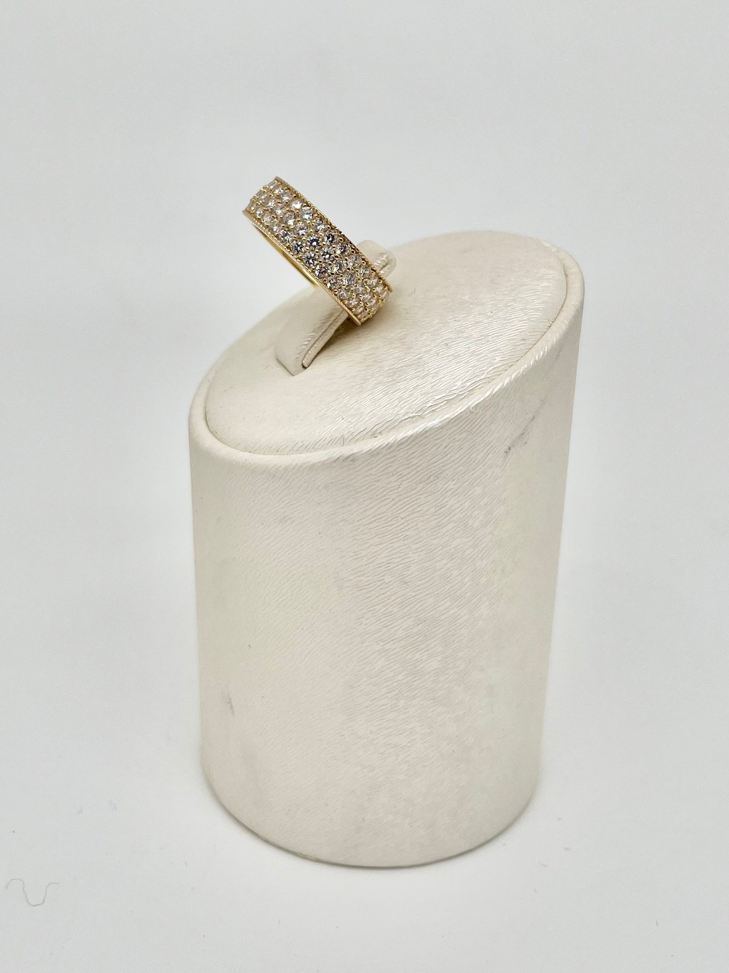 Bague rivière or jaune zirconia