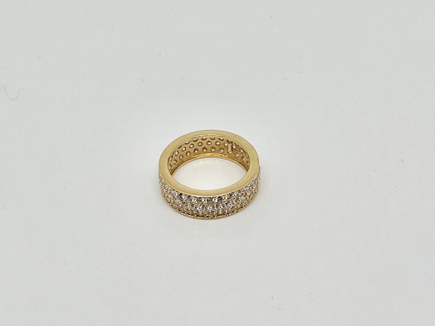 Geelgouden zirkonia rivierring