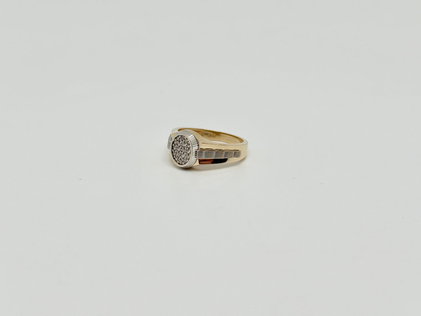 White and yellow gold ring