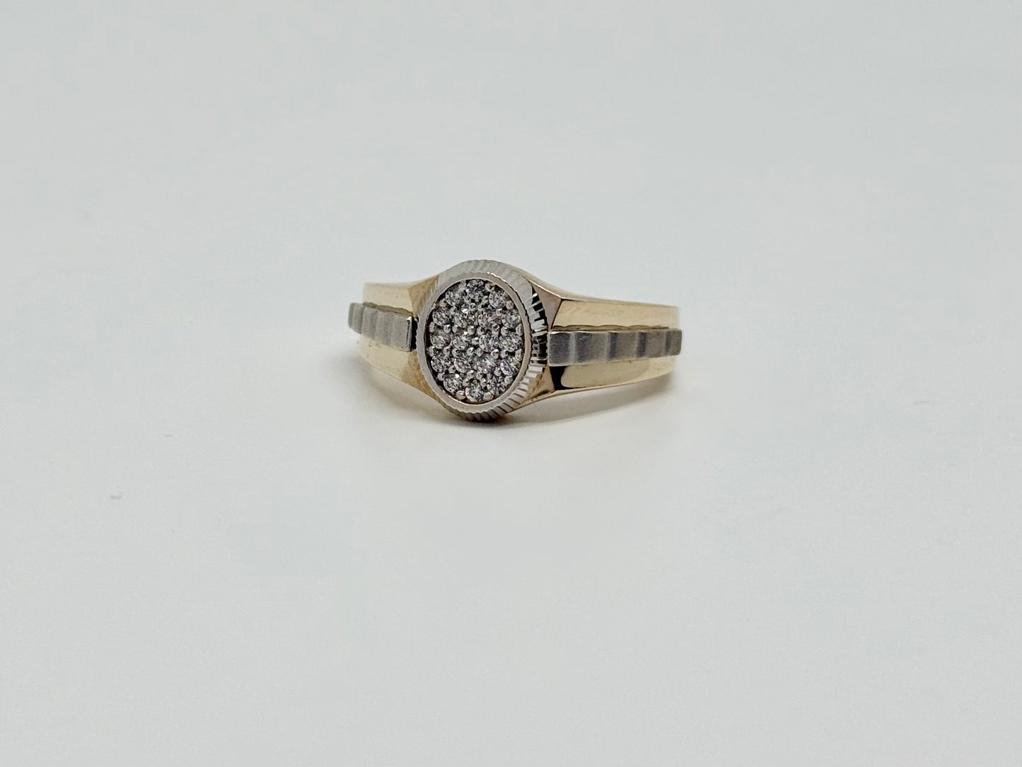 White and yellow gold ring