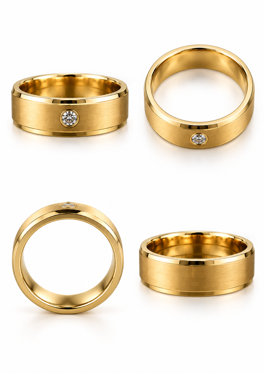 Bague homme Solitaire en or jaune 18 carats et diamant naturel