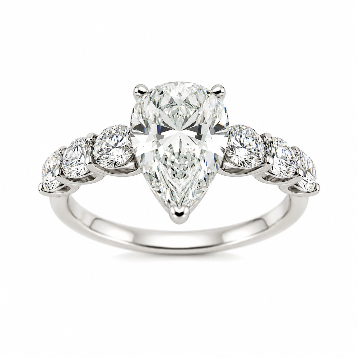 2.00ct peergeslepen diamanten ring 