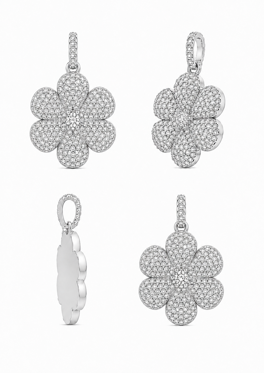 Diamond flower pendant - 18k/750 gold