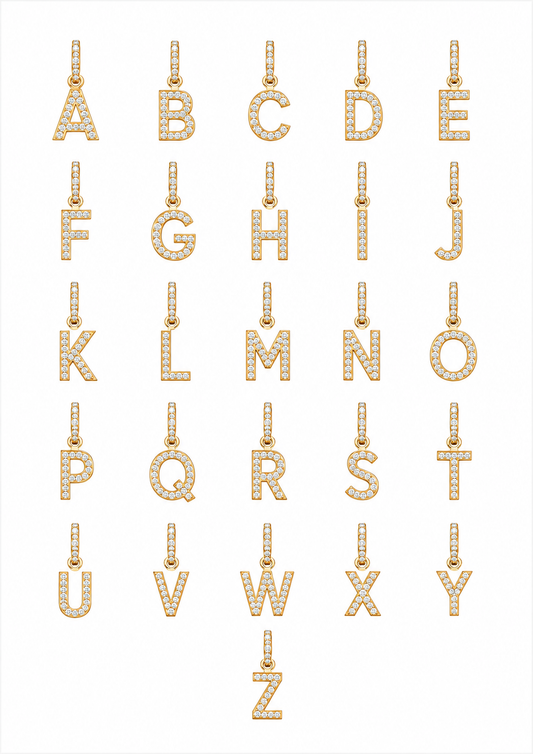 Gouden en diamanten letterhangers 18k/750