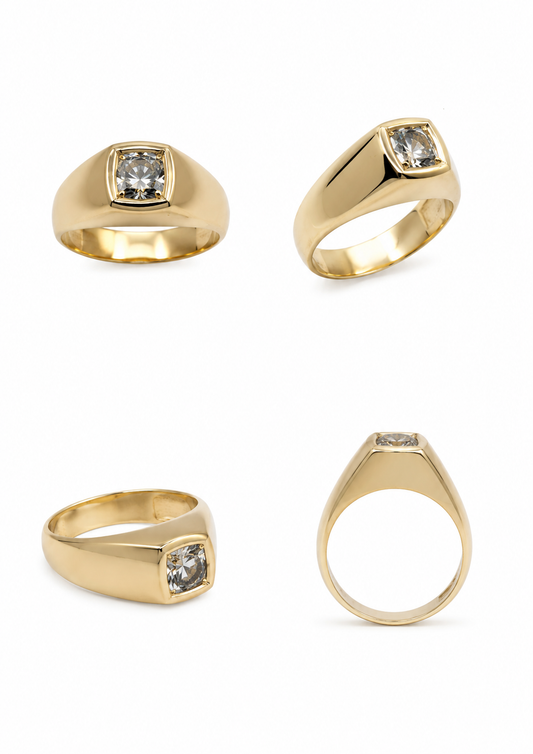 Geelgouden ring 'Ronde briljant'
