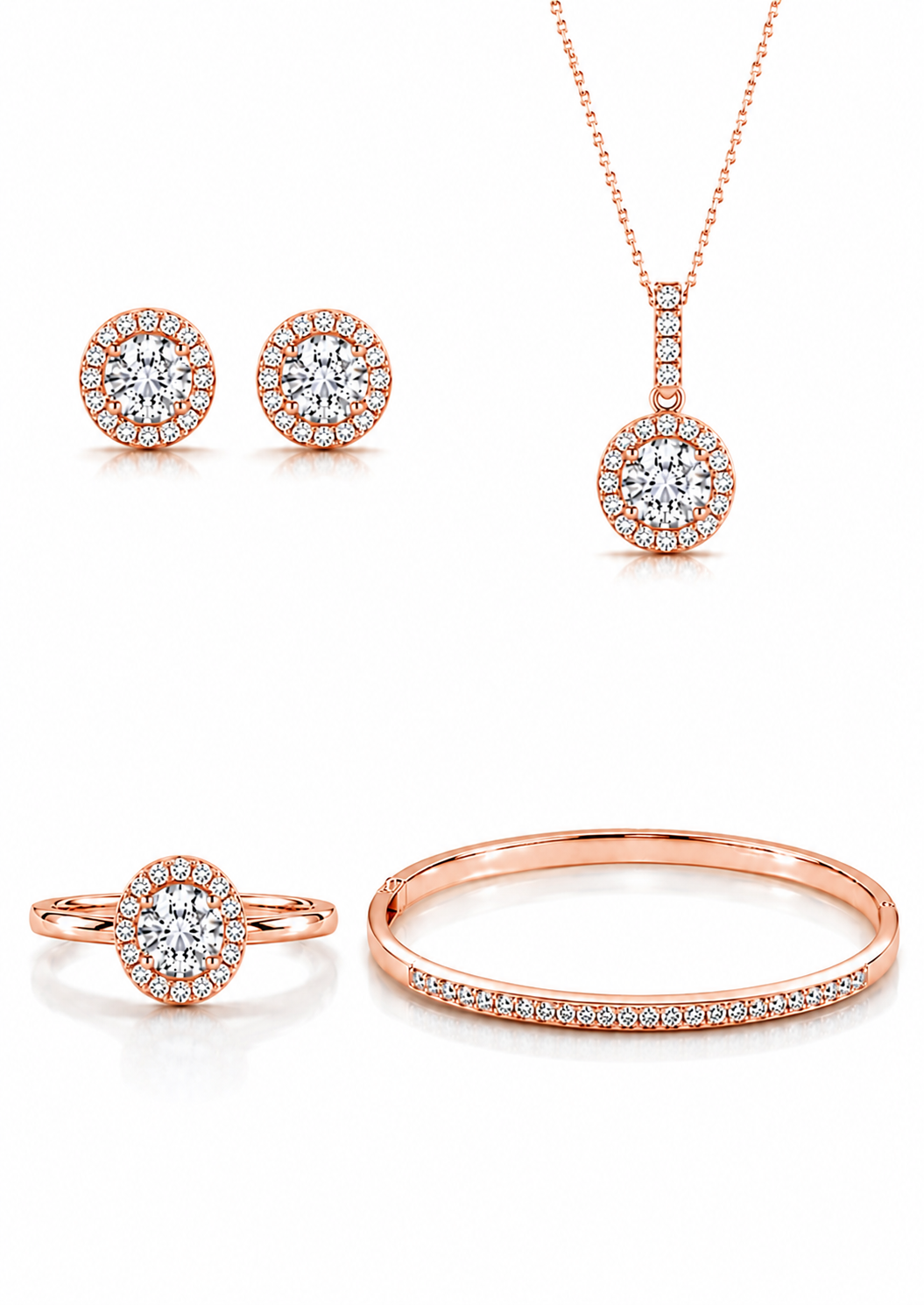 Diamanten Halo set – 18K Goud – Natuurlijke Diamanten