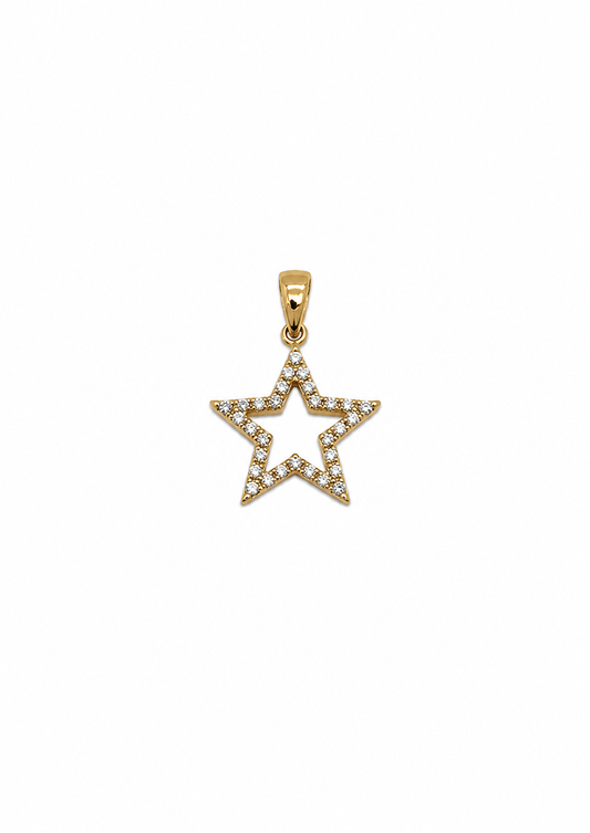 Sterrenhanger 18k/750 geelgoud, zirkonia