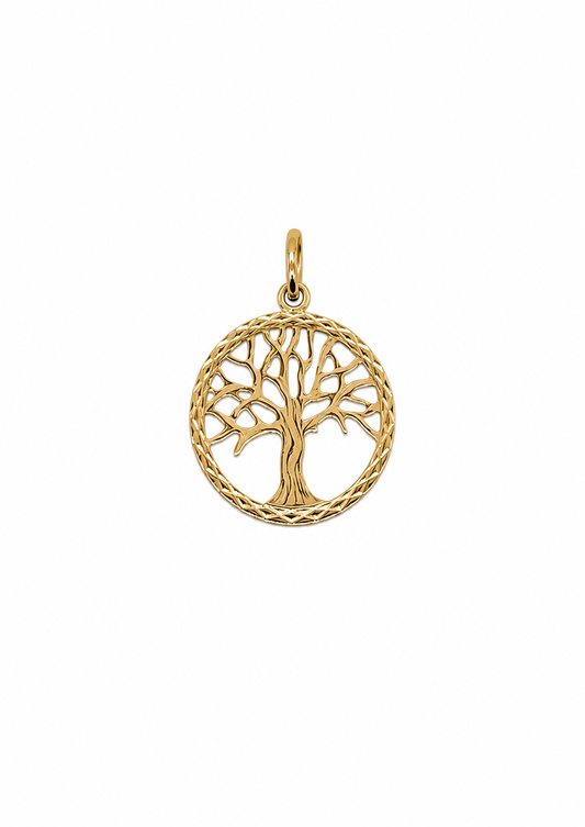 Levensboom hanger groot model in 18k/750 geelgoud