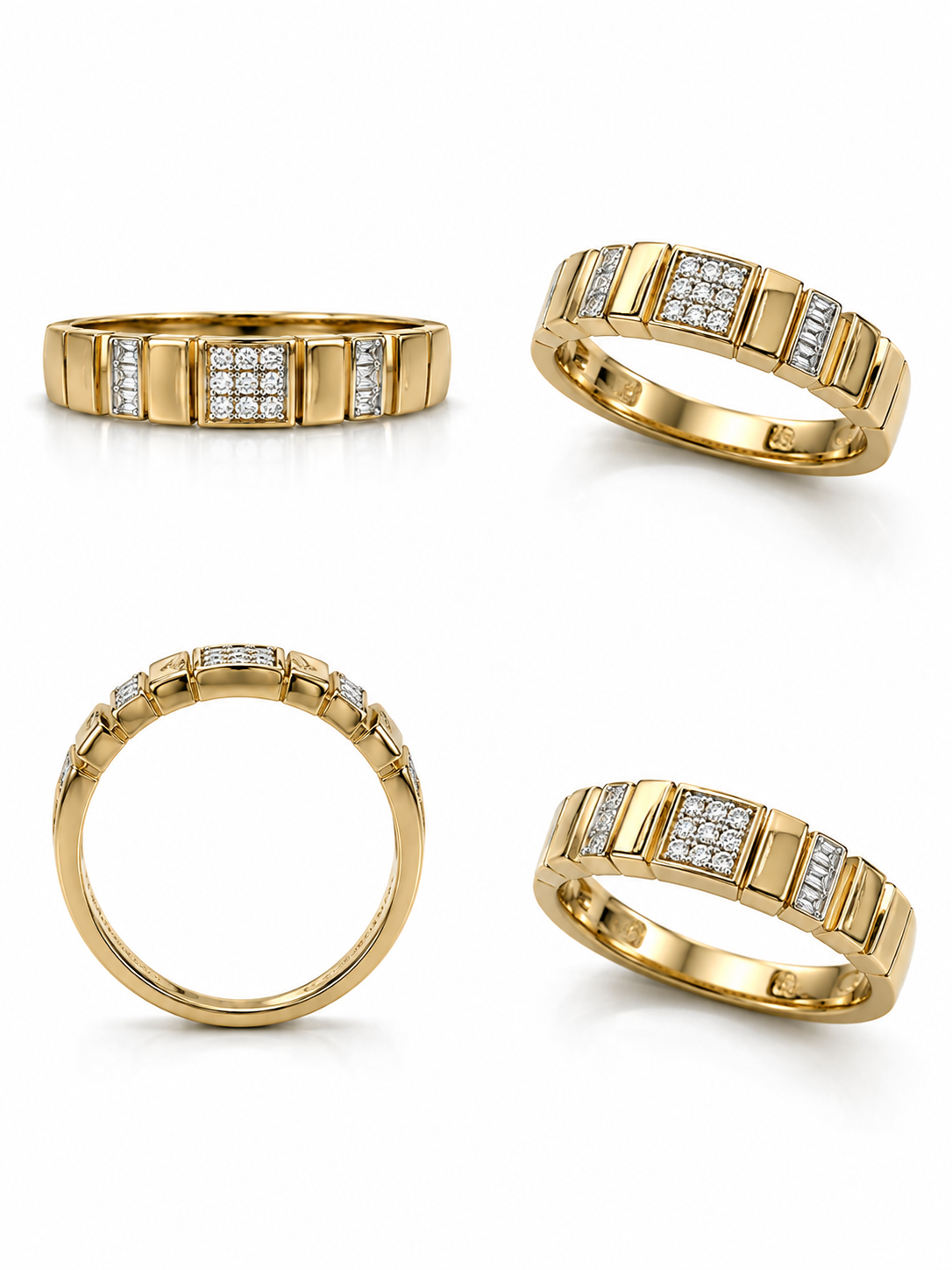 Bague Géométrique – Or 18 carats et diamants naturels