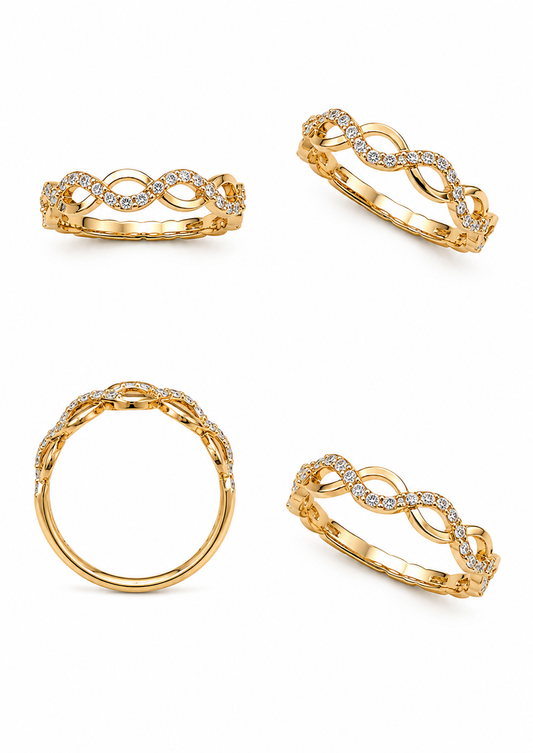Oneindige Ring – 18 karaat goud en natuurlijke diamanten