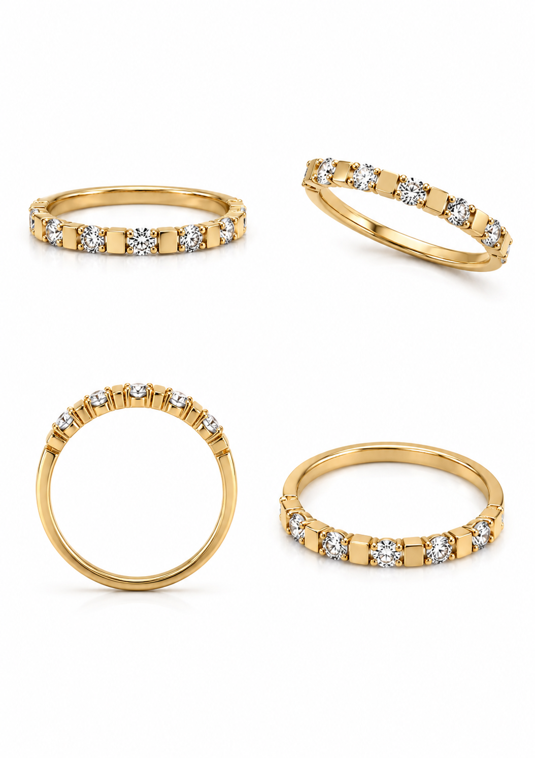 Bague Éclat Alterné – Or 18 carats et diamants naturels