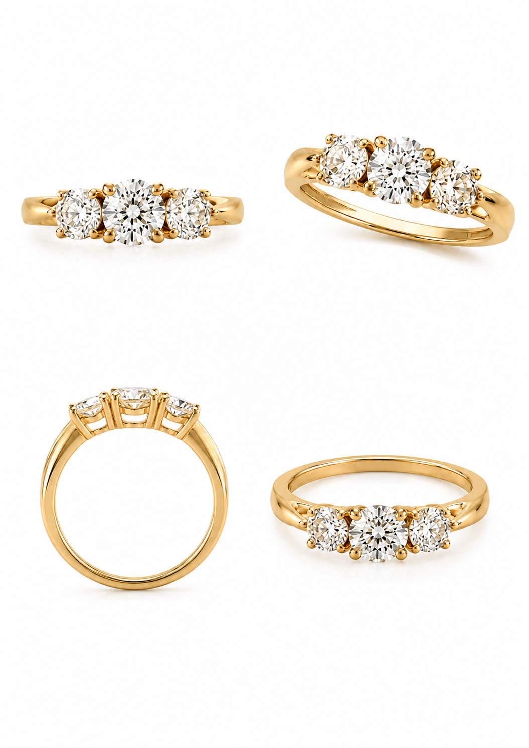 Bague Trilogie – Or 18 carats et diamants naturels