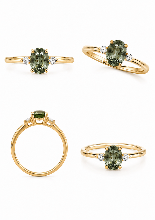 Ovaal Peridot Ring – 18 karaat goud