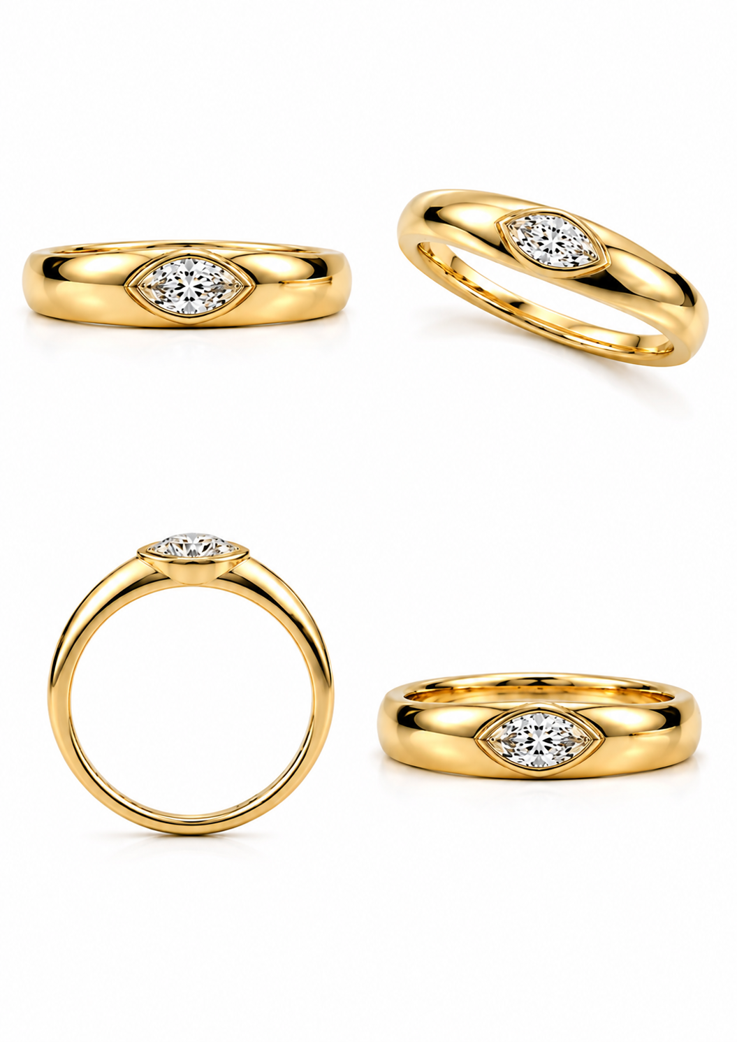 Bague Marquise Éclat – Or 18 carats