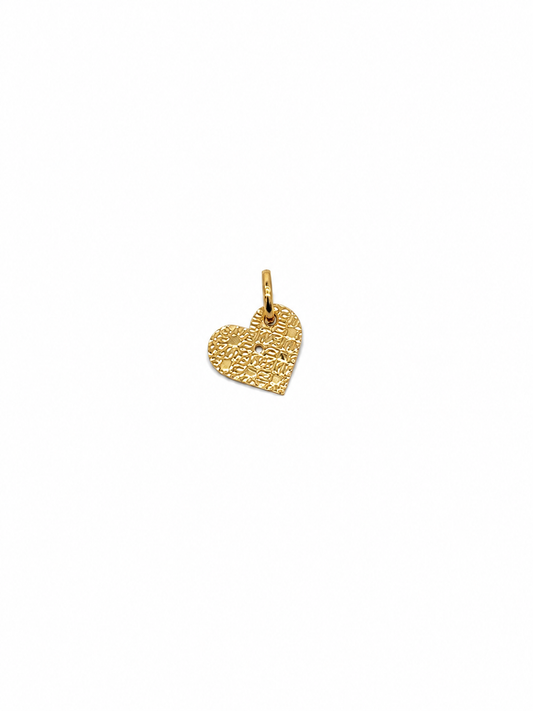 Gele hartvormige hanger 18k/750