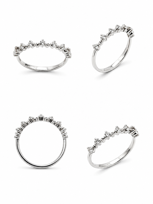 Witgouden ring bezet met natuurlijke diamanten van 0,35 ct. 