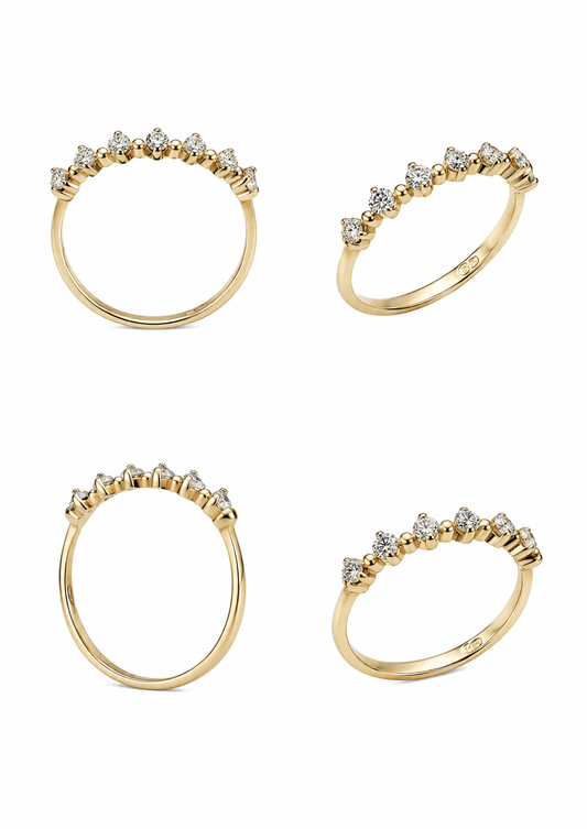 Geelgouden en diamanten ring