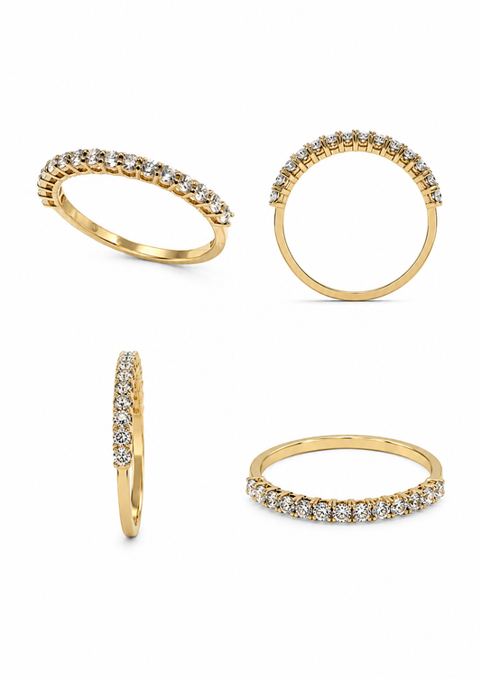 Ring van geel goud en 0,41 karaat diamant
