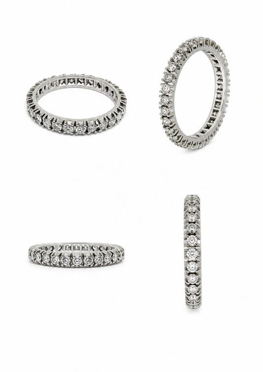 Eeuwige ring in witgoud en natuurlijke diamanten