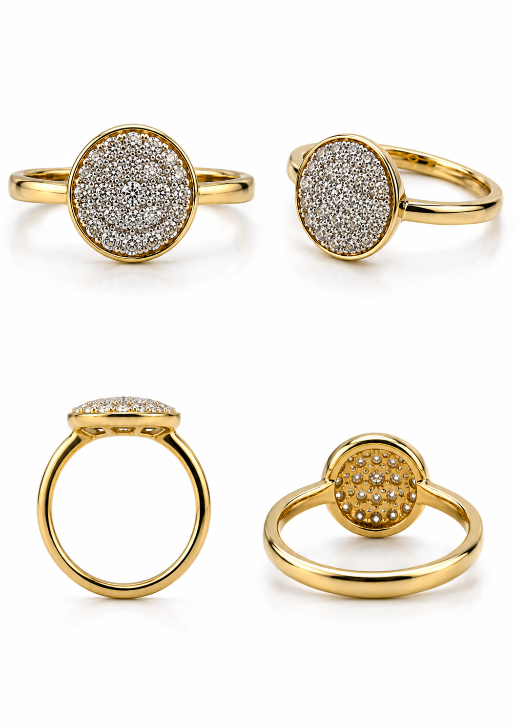 Bague Classic Round Cluster – Or 18K - Diamants naturels