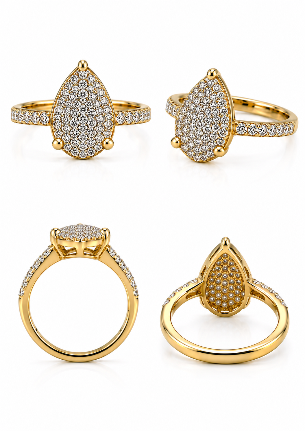 Bague Pear Cluster – Or 18K - Diamants