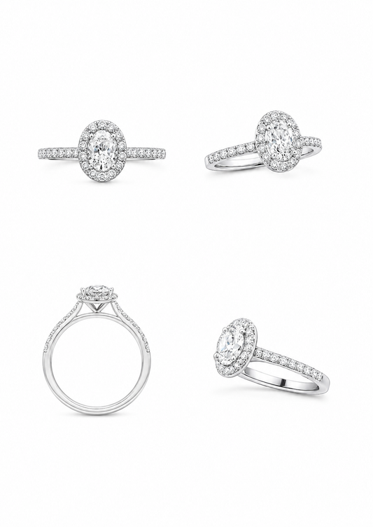 Witgouden ring 'Ovaal briljant'