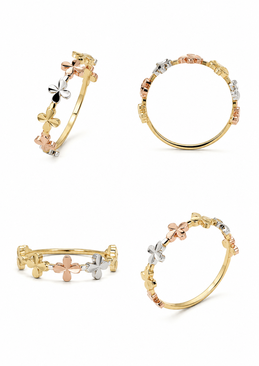 Ring driekleurig goud 18k/750