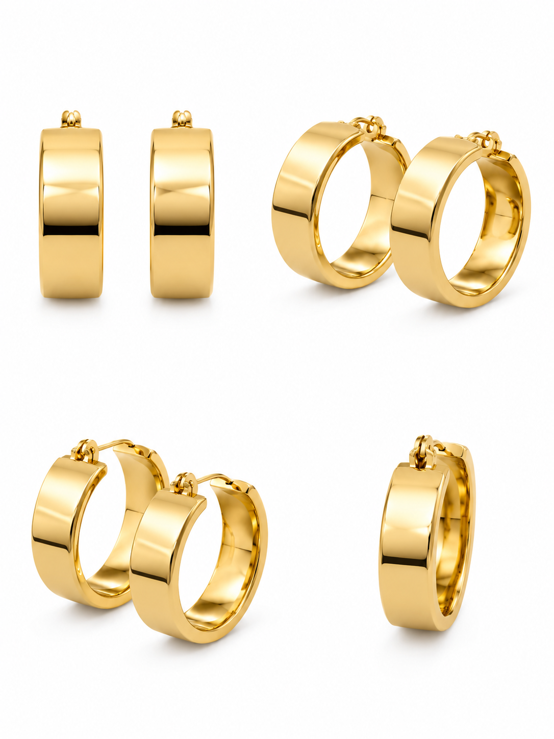 Boucles d'oreilles créol or jaune , 18k/750 , 3,32g