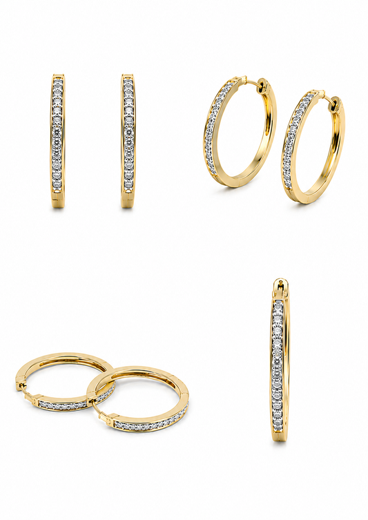 Gouden oorbellen met glitters
