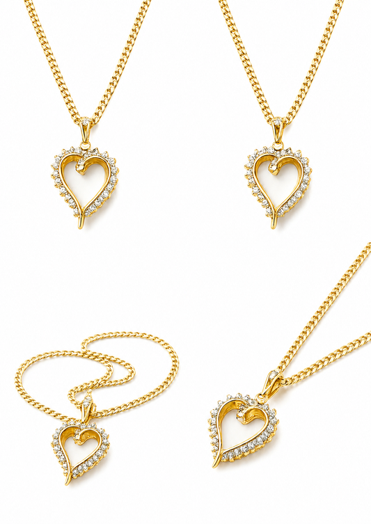 18k/750 gouden ketting hart