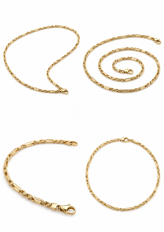 Ketting van geel goud, 18 karaat/750 gram, 50 cm.