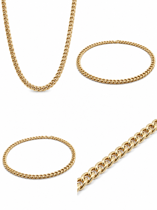 Cubaanse schakelketting van geel goud, 18 karaat/750, 32,46 g