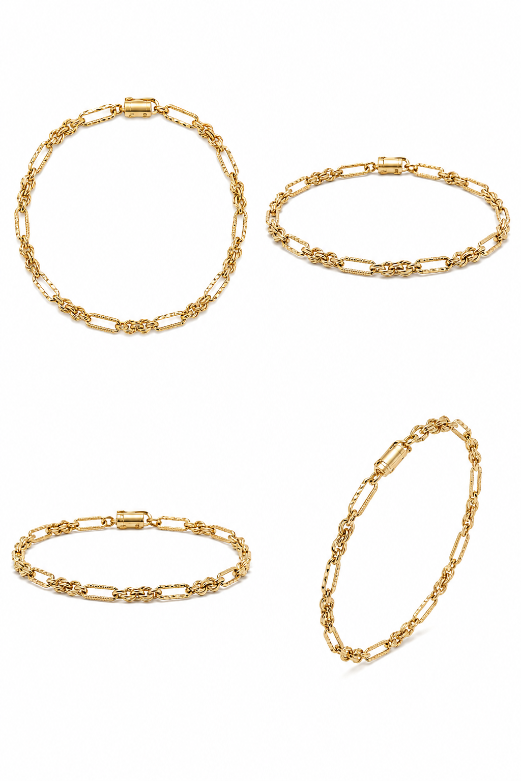 Bracelet in yellow gold, 18 carats/750, 4.84g, diamond cut